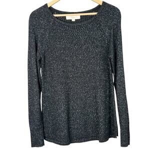 Ann Taylor Loft Black Speckled Sparkle Knit Women’s Sweater Size Medium